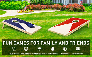 Solid Wood Premium Cornhole Set -  3 Feet x 2 Feet Game Boards, Includes Set of 8 Corn Hole Toss Bags