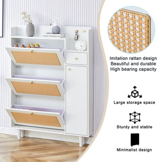 Modern Minimalist Storage Cabinet - Japanese Rattan Shoe Cabinet, Bed Top Cabinet, Small Home Furniture for Corridors and Living Rooms - GZ-DI-03