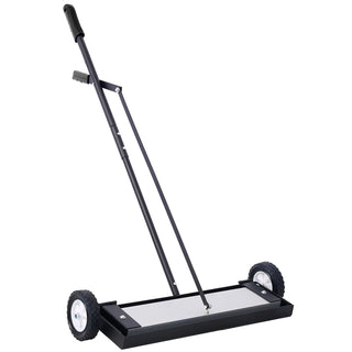 24in Rolling Magnetic Sweeper, Heavy Duty Push-Type with Release, 100 lb Capacity