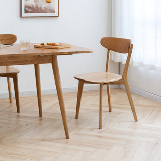 Dining Chair Wooden FAS Grade Oak, Natural Wood, Made in North America, 100% Dirt-Free Solid Chair, Simple and Natural Design,46.5 * 54 * 80cm, Set of 4