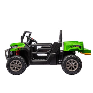 24V Ride On Truck 2-Seater UTV with 2x200W Motor, Dump Bed/Shovel, Remote Control Electric Vehicle for Boys and Girls, Non-Slip Tyres