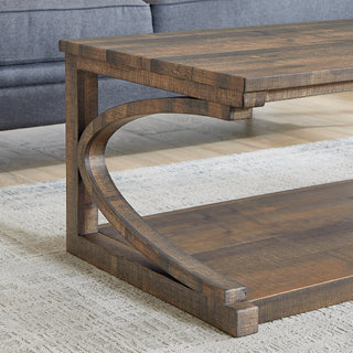 Unique Solid Wood Coffee Table – 48" Modern Center Table with Storage, Special Shape Design for Living Room, Kitchen, and Apartment Dining