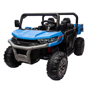 24V Ride On Truck 2-Seater UTV with 2x200W Motor, Dump Bed/Shovel, Remote Control Electric Ride On Car with Non-Slip Tyres for Boys and Girls