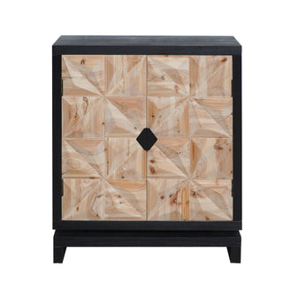 3D Geometric Carved Double-Door Cabinet – Manufactured Wood Storage Cabinet, Modern Decorative Furniture