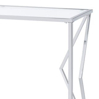 Virtue  Clear Glass & Chrome Finish Sofa Table