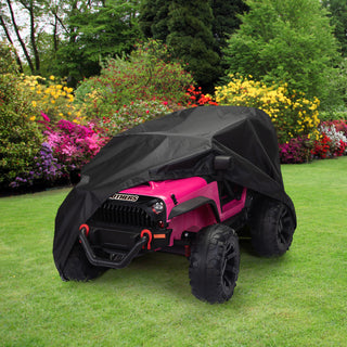 Kids Ride-On Toy Car Cover, Outdoor Wrapper Resistant Protection for Children Vehicles, Wheels Cover- Black