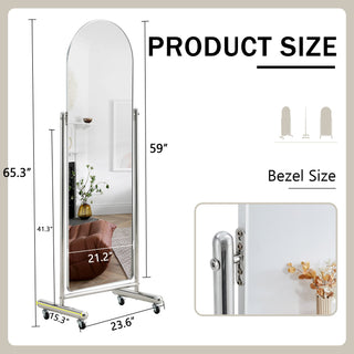 Fourth generation full body mirror with pulley, dressing mirror, bedroom foyer, decorative mirror, clothing store, floor standing mirror, wall mounted. 65.3 "* 23.6"