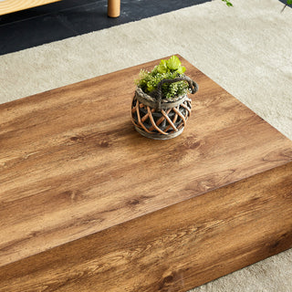 Modern MDF coffee table with wood texture pattern -39.37x23.62x11.81 inches - stylish and durable design