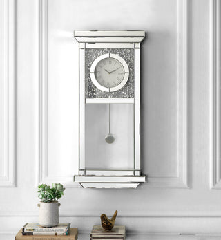 Acme Noralie Wall Clock Mirrored & Faux Diamonds Ac00423