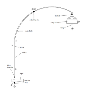 81"H STEEL MODERN ARCH FLOOR LAMP