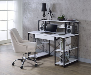 ACME Amiel Desk, White and Black 92879