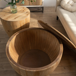 Vintage Style Bucket Shaped Coffee Table Set for Office, Dining Room and Living Room(Set of Two Pieces)