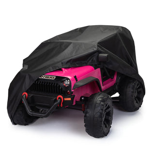 Kids Ride-On Toy Car Cover, Outdoor Wrapper Resistant Protection for Children Vehicles, Wheels Cover- Black