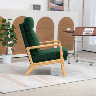 25.2"W Modern Rocking Chair Accent Lounge Armchair, Comfy Bouclé Upholstered High Back Wooden Rocker for Nursery, Living Room, Baby Kids Room, Bedroom, Green