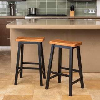 Wood 29" SADDLE STOOL