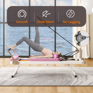 Pilates core bed, foldable home high quality, yoga studio with the same commercial fitness equipment, pink