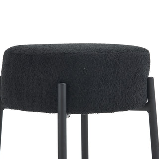 24" Tall, Round Bar Stools, Set of 2 - Contemporary upholstered dining stools for kitchens, coffee shops and bar stores - Includes sturdy hardware support legs