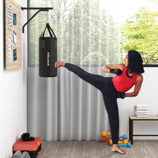 Soozier Unfilled Punching Bag for Adults, Heavy Bag Wall Mount Set with Bracket, Boxing Gloves, Hand Wraps, and 360° Swivel Hook for Muay Thai and MMA Training