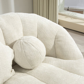 Relax in style with the COOLMORE Bean Bag Sofa Lazy Sofa, designed for ultimate comfort and durability. Featuring a high-back design, this bean bag chair offers exceptional support for both adults and kids. Perfect for indoor and outdoor use, it serves as an accent floor lounge chair, adding a modern touch to any space. Made with soft and breathable white chenille fabric, the sofa provides a cozy seating experience for lounging, reading, or watching TV. Its versatile design ensures it blends seamlessly into