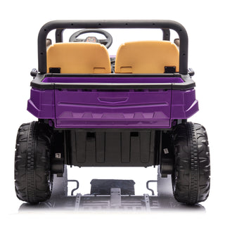 24V XXXL Kids Ride On UTV W/Parents Remote Control,Two-seater,Automatic tipping bucket,Rear wheel suspension,Slow start,Portable handle,Safety Belt,LED light,USB,MP3,Bluetooth,Horn for Kids Aged 3-8.