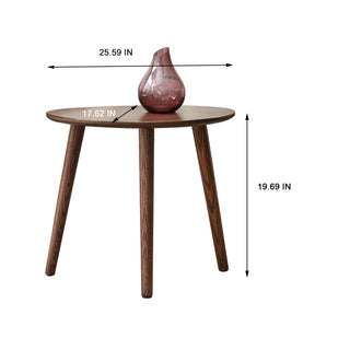 (SINGLE) Center Table – Low Table with 100% Solid Oak Wood Top, Pebble Shaped Natural Wooden Coffee Table, 50x44.5x65 cm, Easy to Assemble Desk for Work from Home