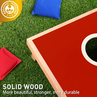 Solid Wood Premium Cornhole Set -  3 Feet x 2 Feet Game Boards, Includes Set of 8 Corn Hole Toss Bags