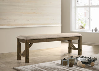 Raven Wood Fabric Upholstered Dining Bench