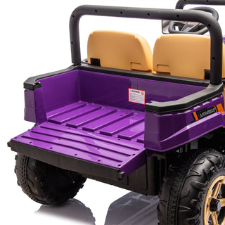 24V XXXL Kids Ride On UTV W/Parents Remote Control,Two-seater,Automatic tipping bucket,Rear wheel suspension,Slow start,Portable handle,Safety Belt,LED light,USB,MP3,Bluetooth,Horn for Kids Aged 3-8.