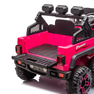 24V Ride On Large Pickup Truck for Kids, 4WD Ride On Car with Remote Control, Bluetooth Music, Spacious Rear Storage, Parents Assist in Driving

