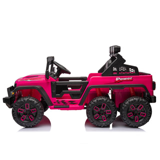 24V Ride On Large Pickup Truck for Kids, 4WD Ride On Car with Remote Control, Bluetooth Music, Spacious Rear Storage, Parents Assist in Driving

