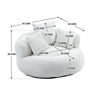 COOLMORE Lazy Sofa Durable Comfort Lounger High Back Bean Bag Chair Couch With Three Pillows for Adults and Kids, Indoor & Outdoor,  Single Gaming Sofa Chair For Bedroom,Office (Beige Chenille)