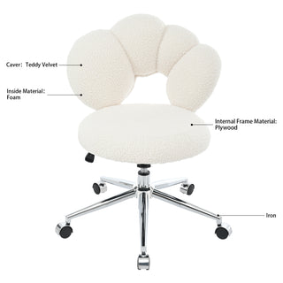 360°Swivel Height Adjustable,Swivel Chair,Teddy fabric,home office chair