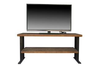 Media Console Table with one shelf to your Home decor, Natural Reclaimed wood and black finish