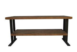 Media Console Table with one shelf to your Home decor, Natural Reclaimed wood and black finish