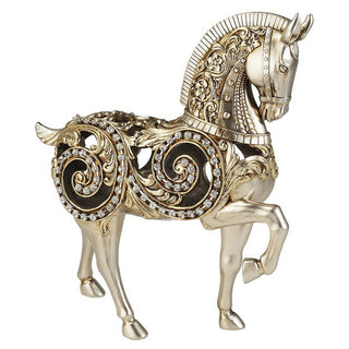 11.5" Tall Polyresin Decorative Horse Statue, Silver finish