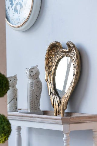 22" x 16" Golden Wing Accent Mirror, Wall Mirror for Living Room, Entryway, Bedroom, Foyer, Office