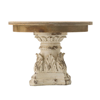 D10.5" x 7.5" Cake Stand, Wood Cake Plate with Magnesium Base