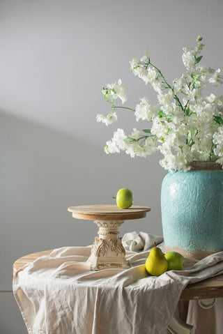 D10.5" x 7.5" Cake Stand, Wood Cake Plate with Magnesium Base