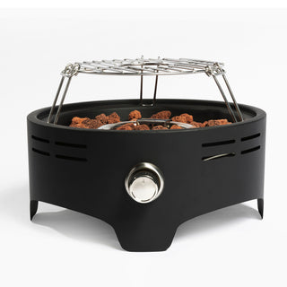 15 inch Outdoor Portable Propane Fire Pit, Camping Fire Pit with Cooking Support Tabletop Fire Pit with Quick Connect Regulator