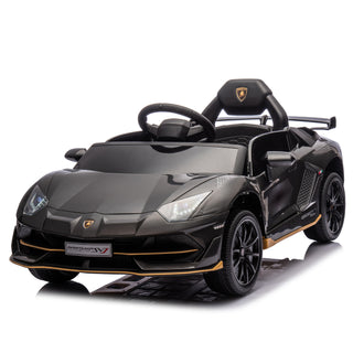 12V Kids Ride On Car W/Parents Remote Control,Licensed Lamborghini Aventador Xago,Hydraulic pressure door,Slow Start,Early education,Bluetooth,Adjustable Volume,MP3,USB,LED Lights For Kids Aged 2-4.