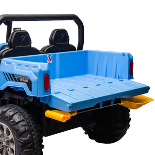 24V Ride On Truck 2-Seater UTV with 2x200W Motor, Dump Bed/Shovel, Remote Control Electric Ride On Car with Non-Slip Tyres for Boys and Girls