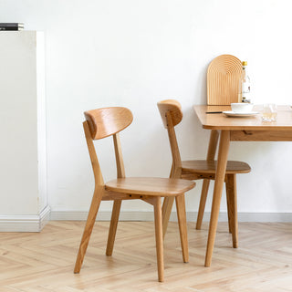 Dining Chair Wooden FAS Grade Oak, Natural Wood, Made in North America, 100% Dirt-Free Solid Chair, Simple and Natural Design,46.5 * 54 * 80cm, Set of 4