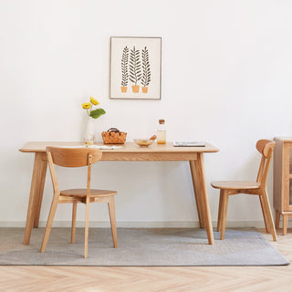 Dining Chair Wooden FAS Grade Oak, Natural Wood, Made in North America, 100% Dirt-Free Solid Chair, Simple and Natural Design,46.5 * 54 * 80cm, Set of 4