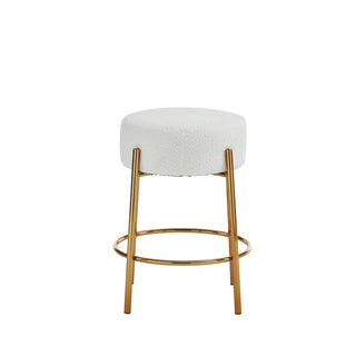 24" Tall, Round Bar Stools, Set of 2 - Contemporary upholstered dining stools for kitchens, coffee shops and bar stores - Includes sturdy hardware support legs