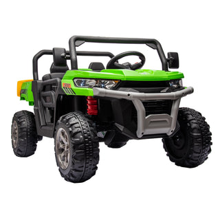 24V Ride On Truck 2-Seater UTV with 2x200W Motor, Dump Bed/Shovel, Remote Control Electric Vehicle for Boys and Girls, Non-Slip Tyres