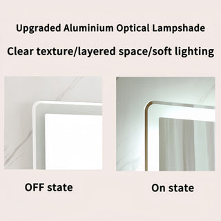 40x32 Inch LED Bathroom Mirror, Wall Mounted Vanity Mirror with Front Lights, Anti-Fog Frameless Makeup Mirror, Copper-Free Silver, Horizontal or Vertical Orientation