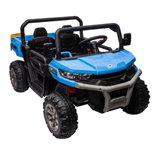 24V Ride On Truck 2-Seater UTV with 2x200W Motor, Dump Bed/Shovel, Remote Control Electric Ride On Car with Non-Slip Tyres for Boys and Girls