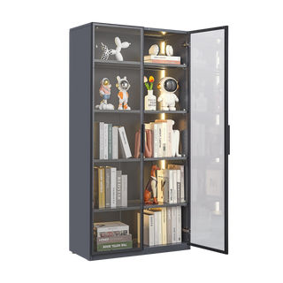 Best selling new design double door metal glass display storage cabinet  with light strip for living room