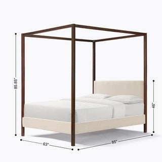 Normsman Pelican Canopy Platform Bed - Pearl White - Queen