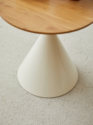 ROUND COFFEE TABLE WHITE+WOOD